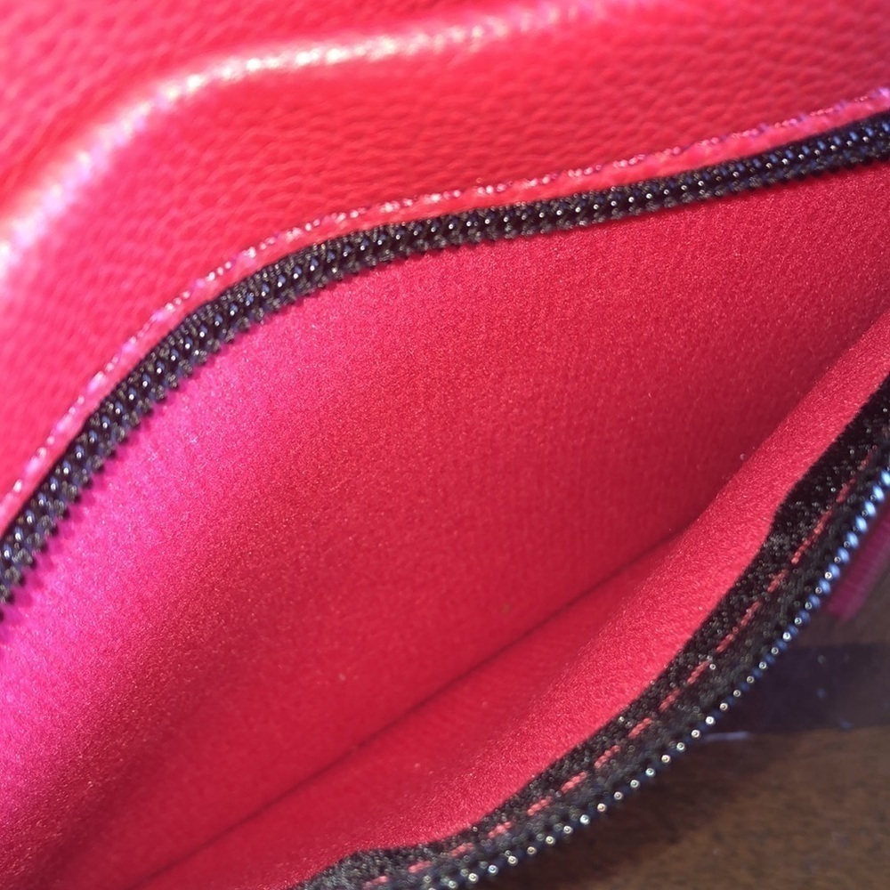 Huge Red Faux Leather Boho Classic Shoulder Bag Tote Bag - Picture 8 of 13